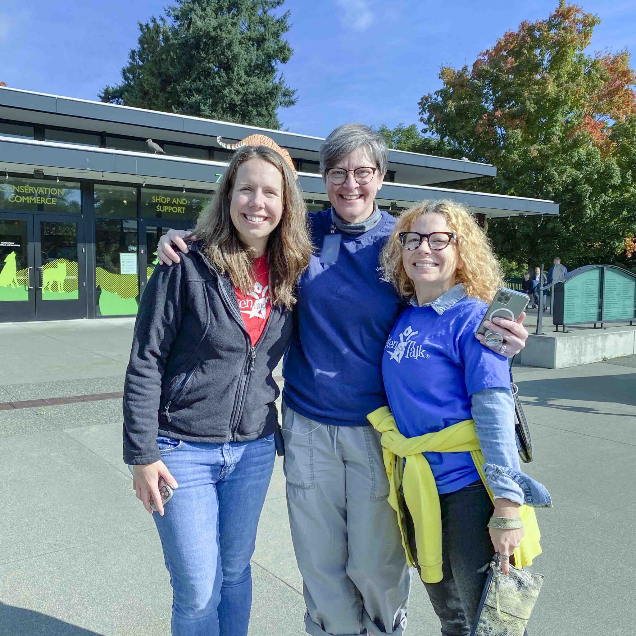 Group Photo of Meghan, Maura and Tara, all Listen and Talk staff members.