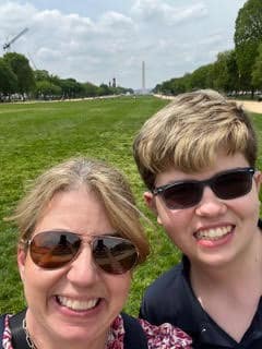Image of Dalton and his mom Lane in Washington, D.C.