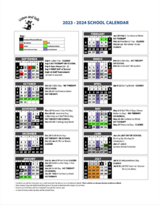 2023-2024 LT Kirkland Preschool Calendar PDF Screenshot