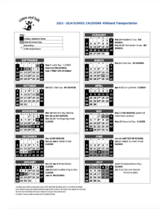 2023-2024 Listen and Talk School Calendar - Kirkland Transportation Screenshot